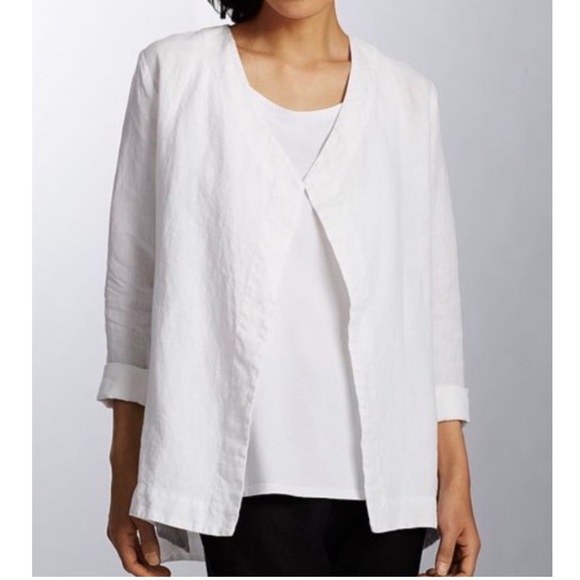 J Jill 0 Linen Open Cardigan Jacket 